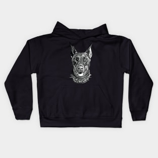 Stunning Doberman Black & White Kids Hoodie